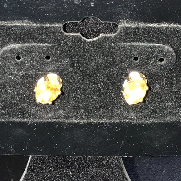 Sterling Silver Citrine Post Earrings - Picture 1 of 4